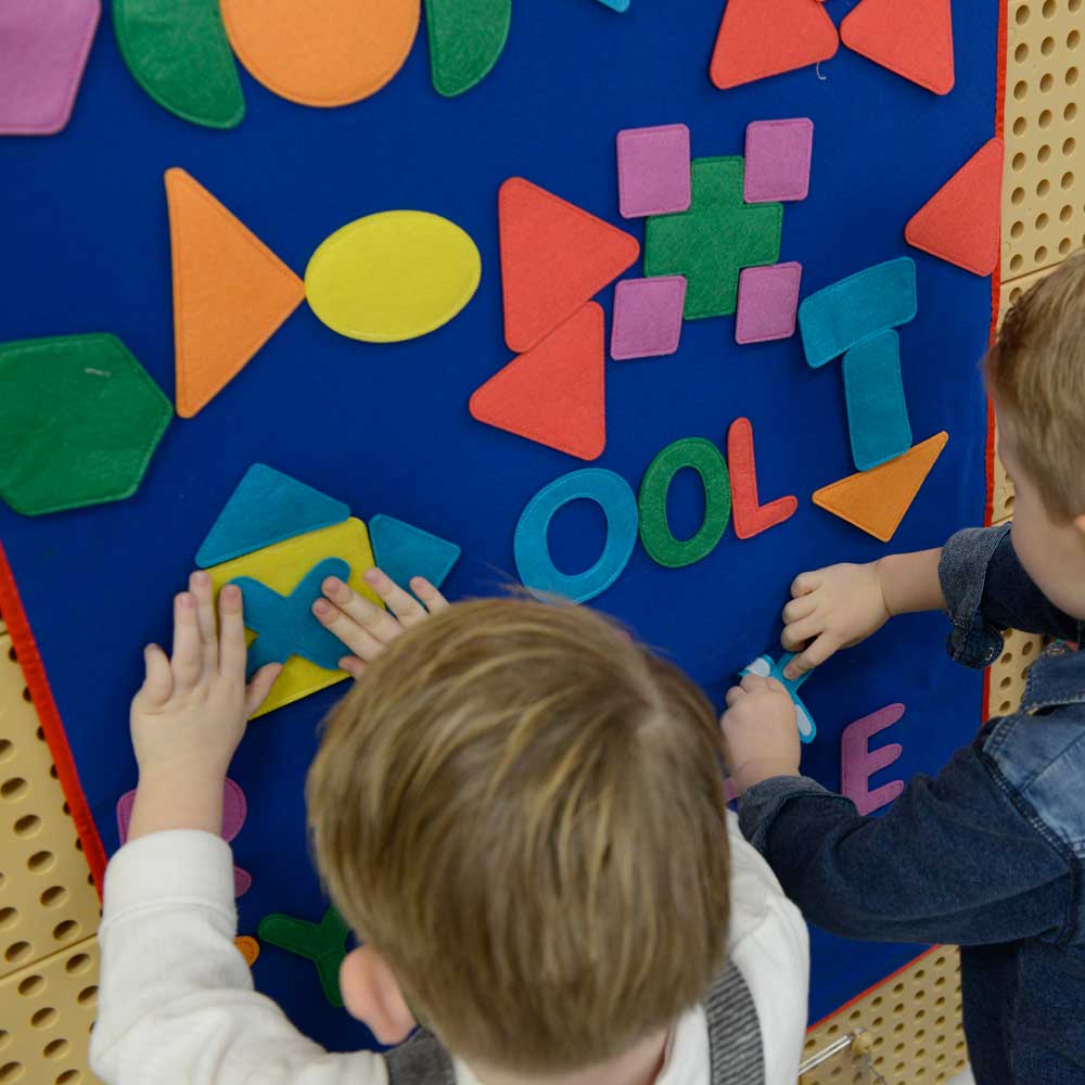 Interactive play with Masterkidz Velcro Shapes, perfect for kids learning shapes and patterns.