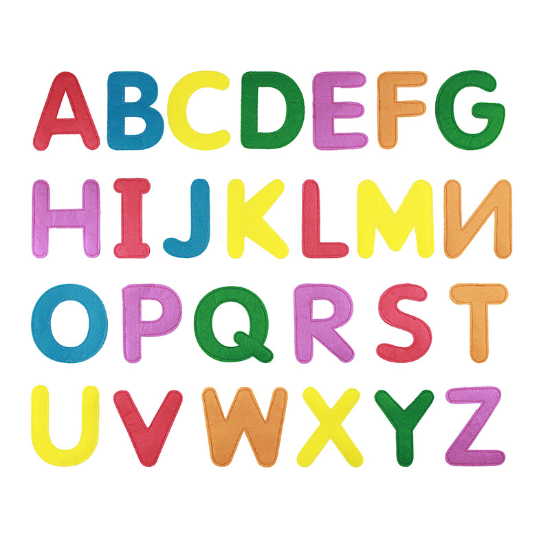 Masterkidz Velcro Uppercase Alphabet Set – 26 colorful felt letters for early literacy learning.