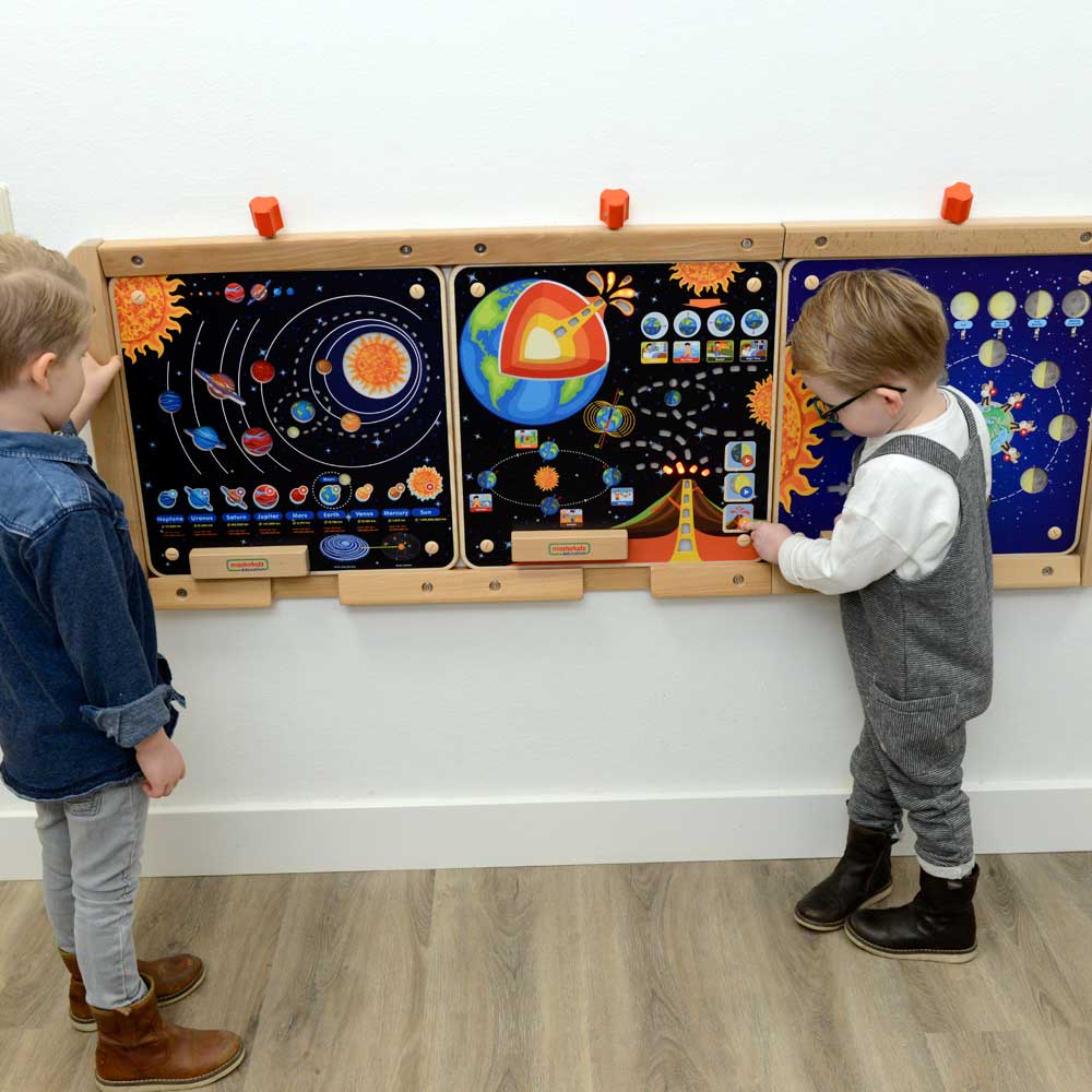 Earth moon sun orbit learning wall element