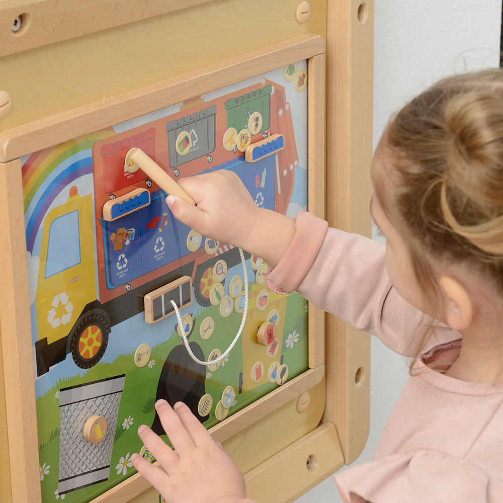 Screen-free Montessori recycling learning activity