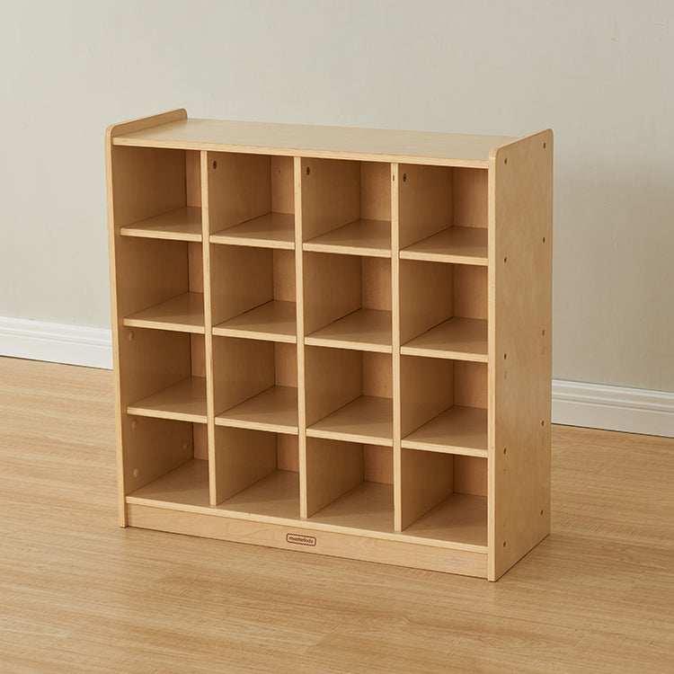 800H x 800L 16 Comparment Shelving Unit - Wooden Back