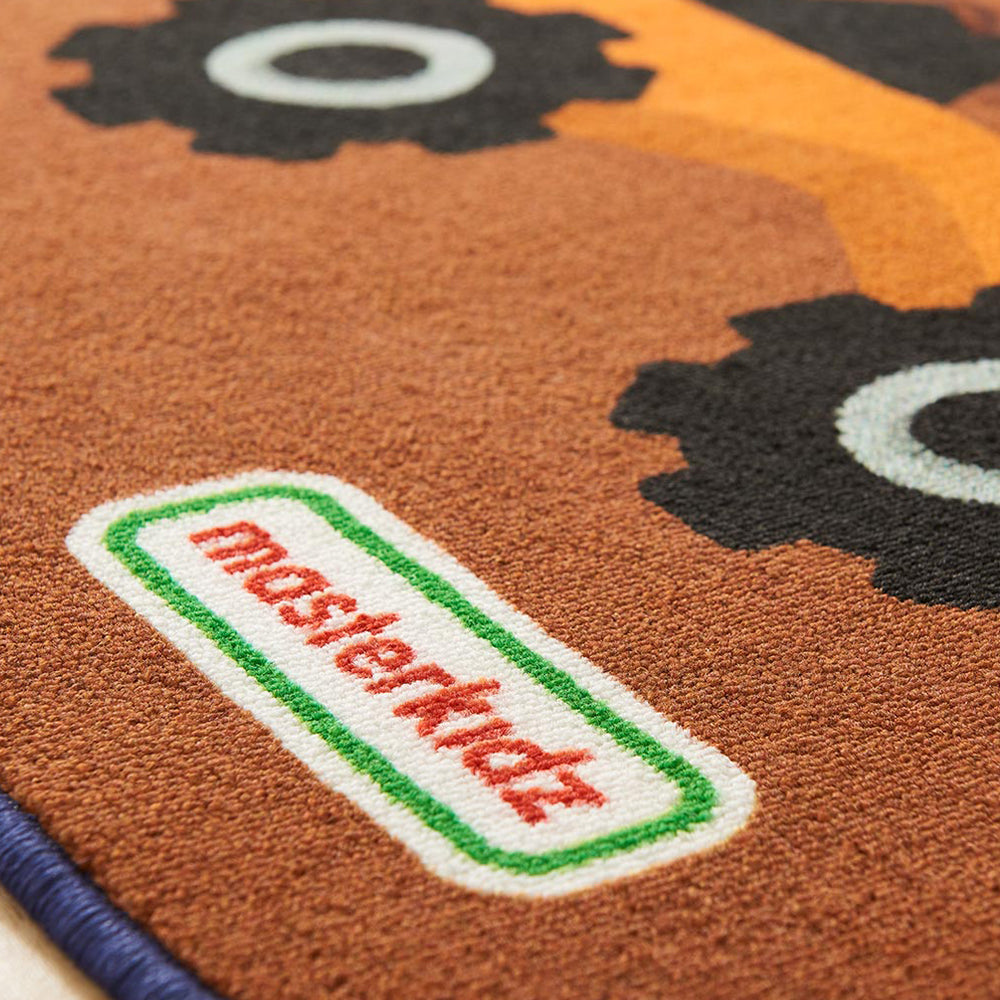 Educational circular rug with moon and planets for children