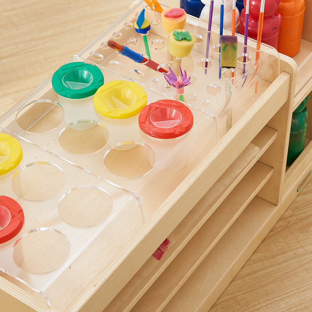 Waterproof varnish finish for long-lasting classroom use.