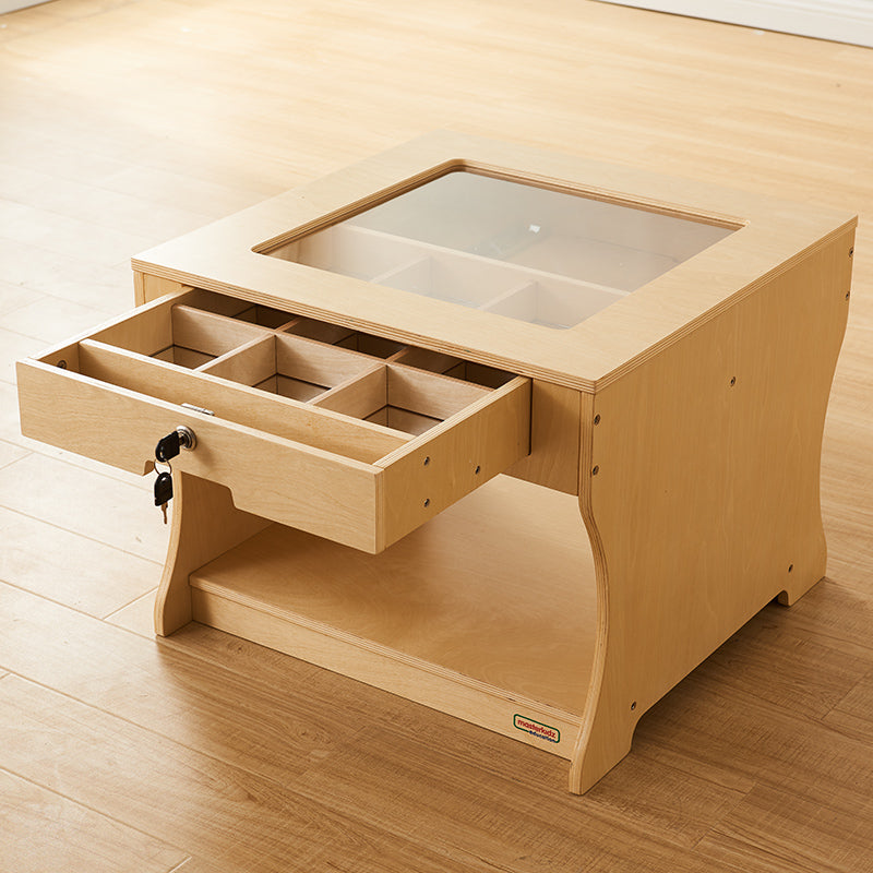 Durable multi-layer plywood table legs with reinforced structure for high-traffic educational environments.