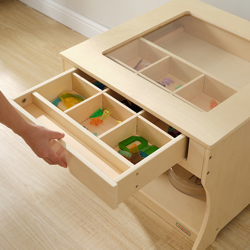 Masterkidz Science Learning Series 9-compartment wooden observation table for STEM classrooms