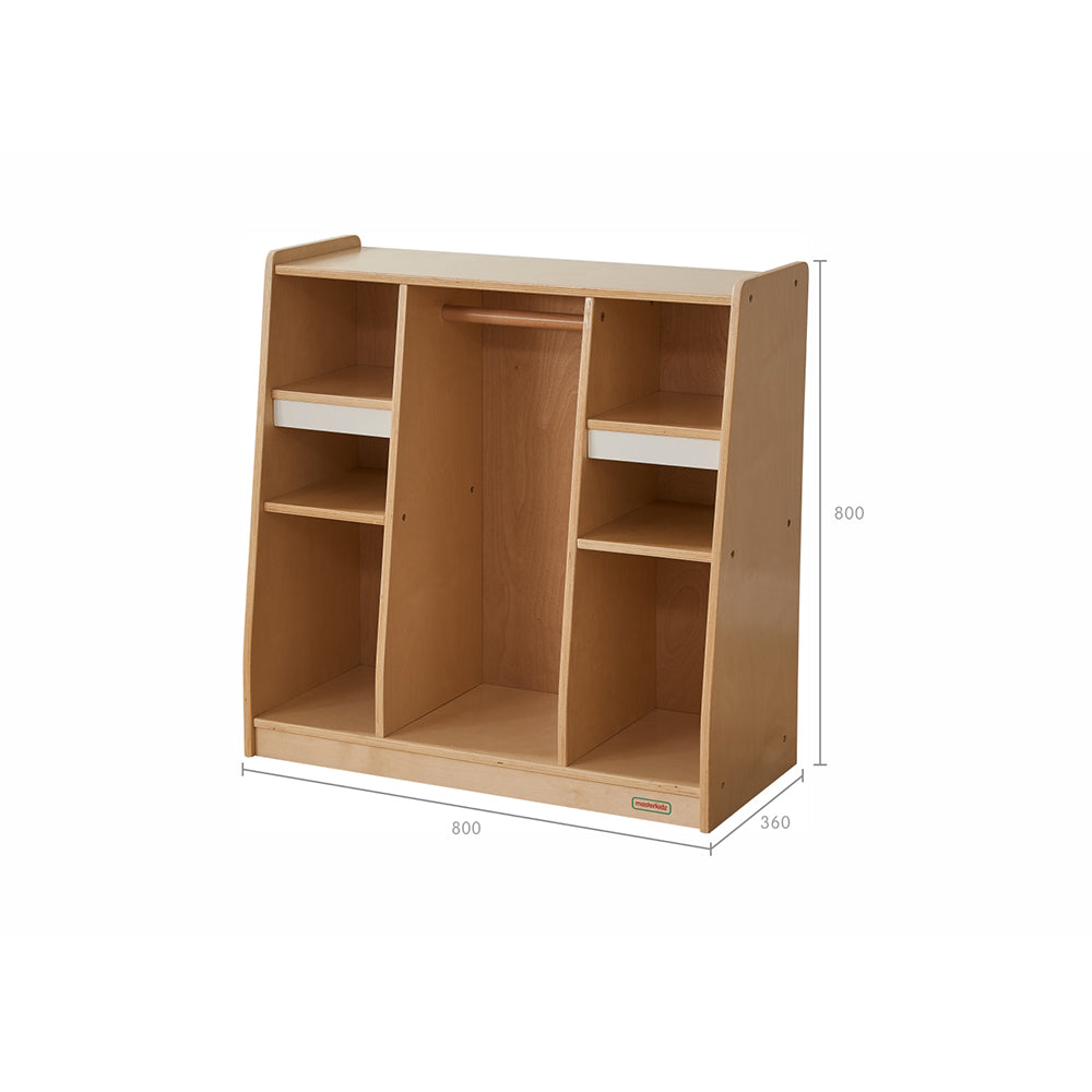 Preschool friendly wardrobe for imaginative play, safe and non-toxic furniture