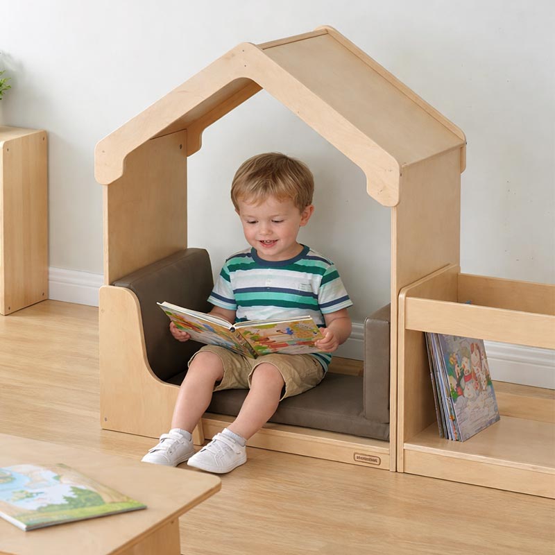 Masterkidz Quiet House made of premium birch plywood for toddler reading corner.