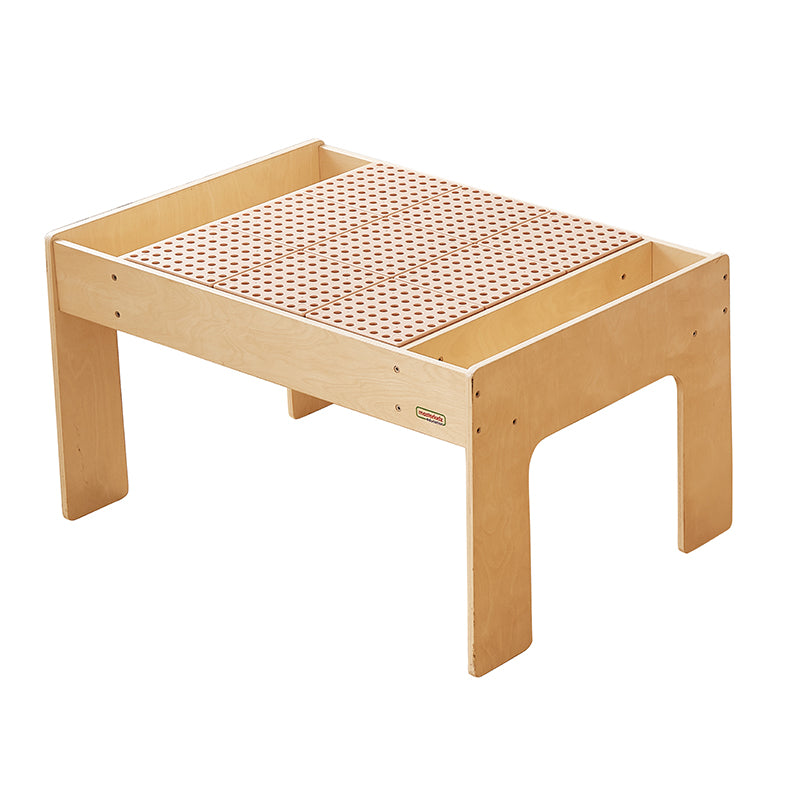 Durable wooden STEM table built for heavy daily use in educational environments.