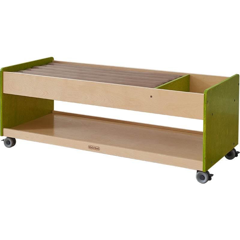 Overhead view showing organised storage and play area integration.