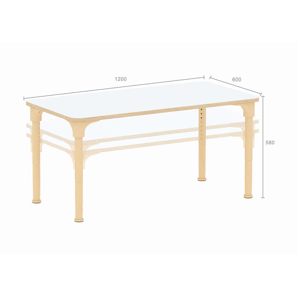 Masterkidz Adjustable Rectangular Kids Study Desk – Metal Legs, 380-580mm Height