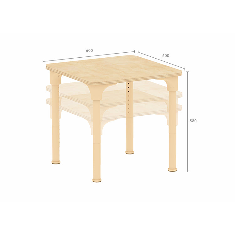 Masterkidz Alec Series Adjustable Square Kids Desk – Metal Legs, 380-580mm Height
