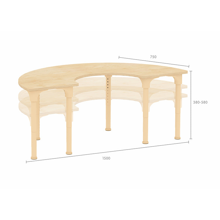 Demonstration of 9 height levels from 380mm to 580mm