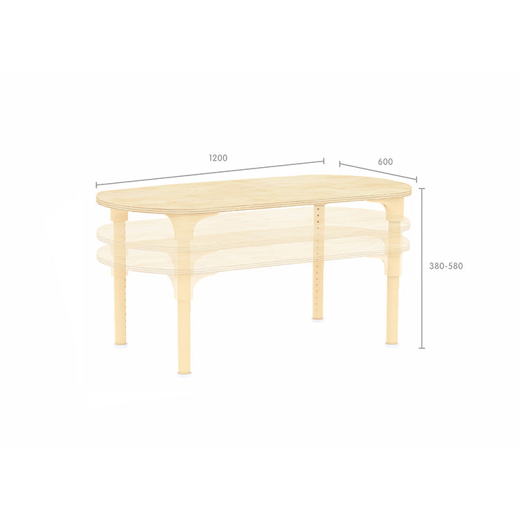 Masterkidz Alec Series Adjustable Oval Kids Desk – Metal Legs, 380-580mm Height