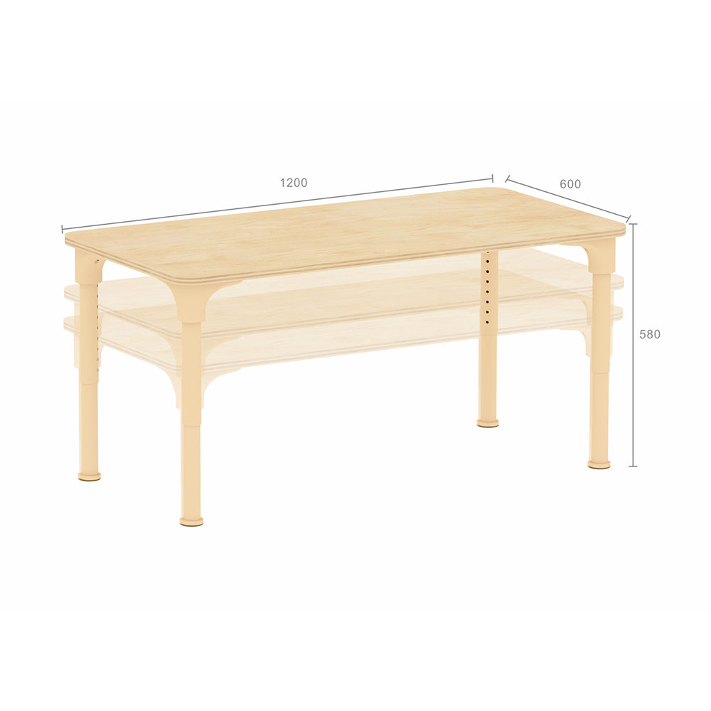 Masterkidz Adjustable Rectangular Kids Study Desk – Metal Legs, 380-580mm Height