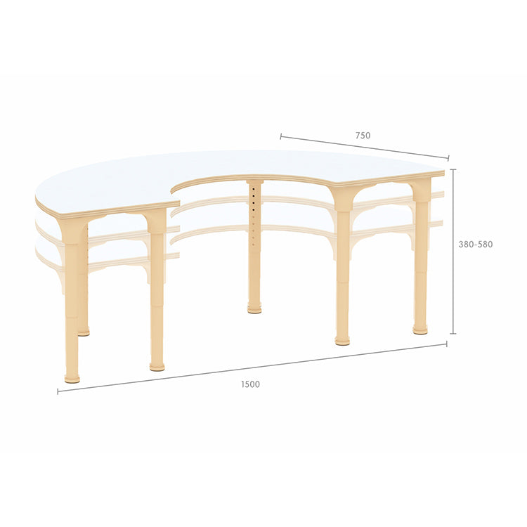 Demonstration of 9 height levels from 380mm to 580mm