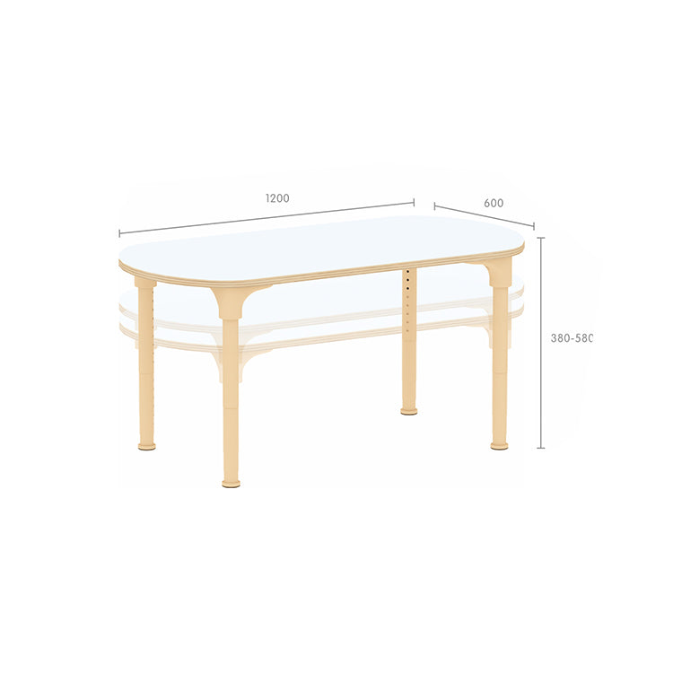 Masterkidz Alec Series Adjustable Oval Kids Desk – Metal Legs, 380-580mm Height