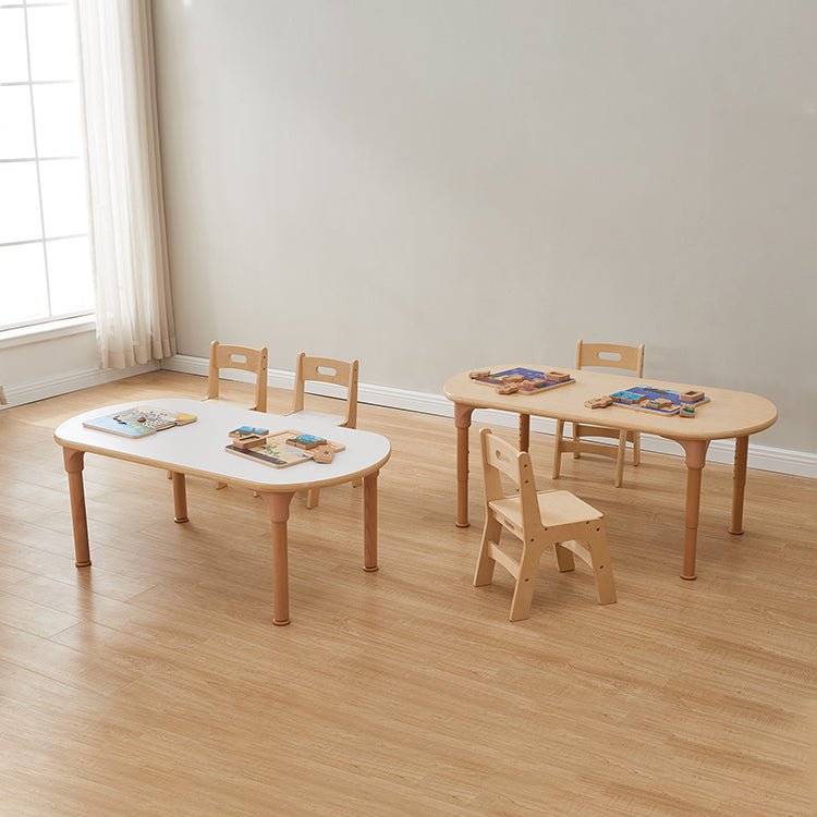 Masterkidz Alec Series adjustable oval kids desk in natural wood