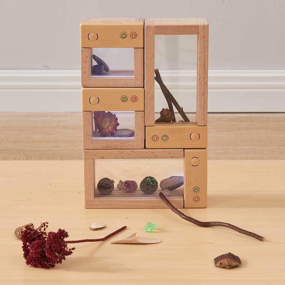 Touch-button recordable blocks for classroom science activities