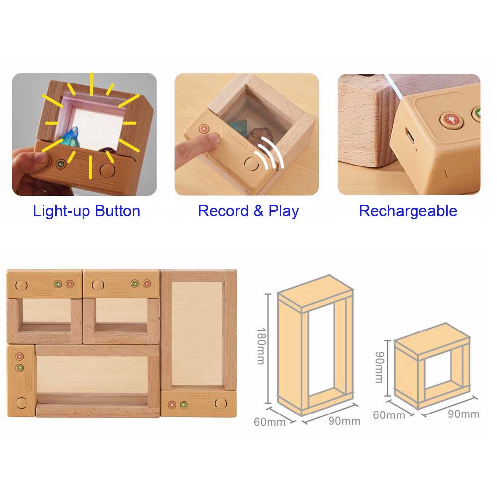 Stackable light-up blocks for early learning and observation