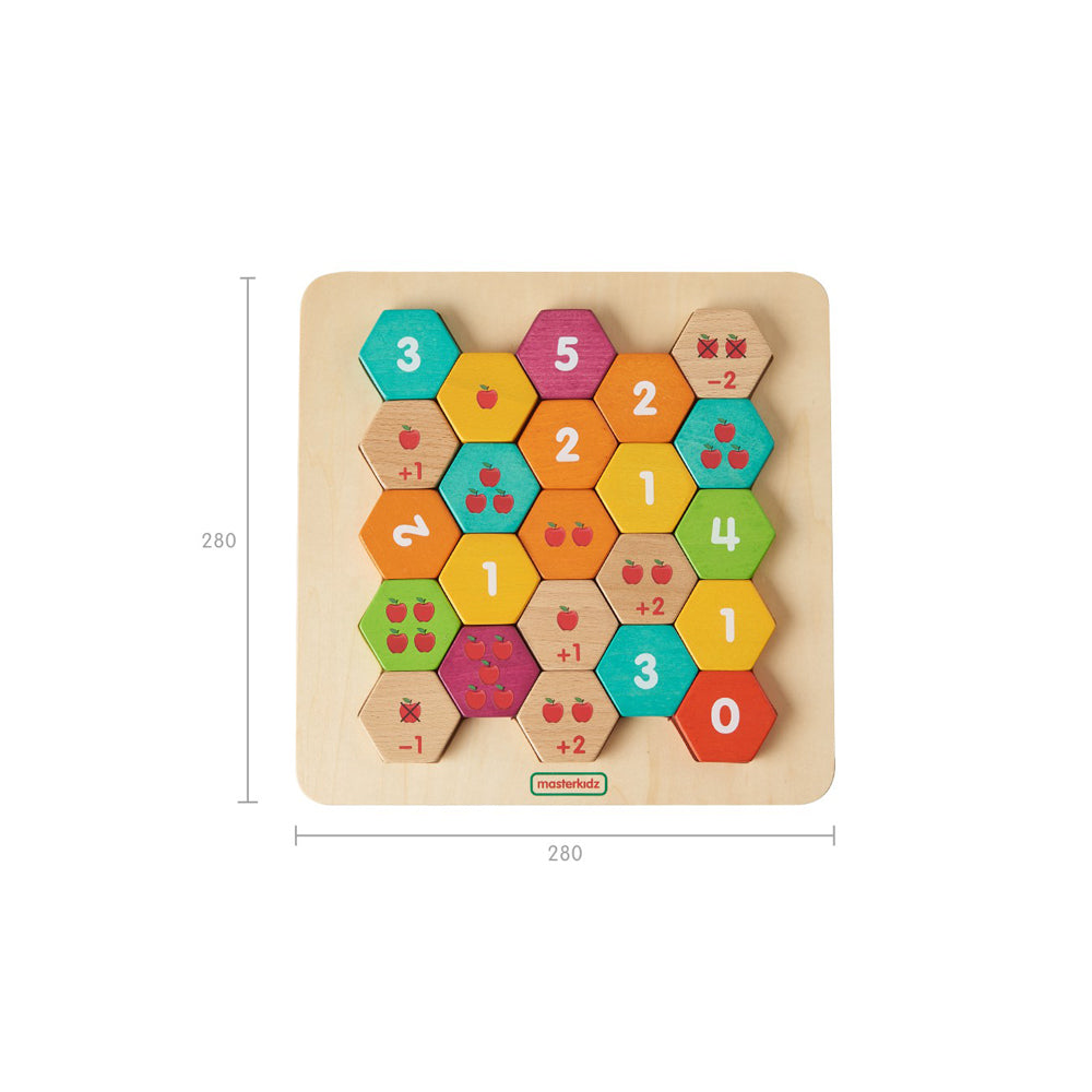 Early learning centre children playing with 1-5 add and subtract board.