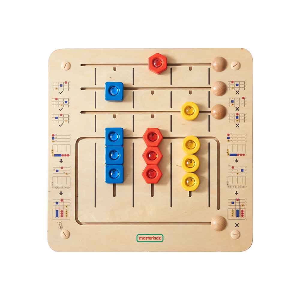 Masterkidz shape sorting wall element for preschool shape recognition.