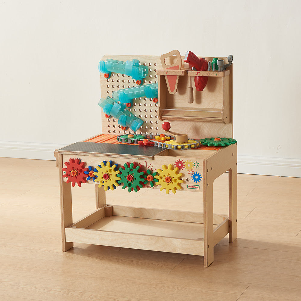 Low-height engineering workbench with a 425mm worktop for early learners.