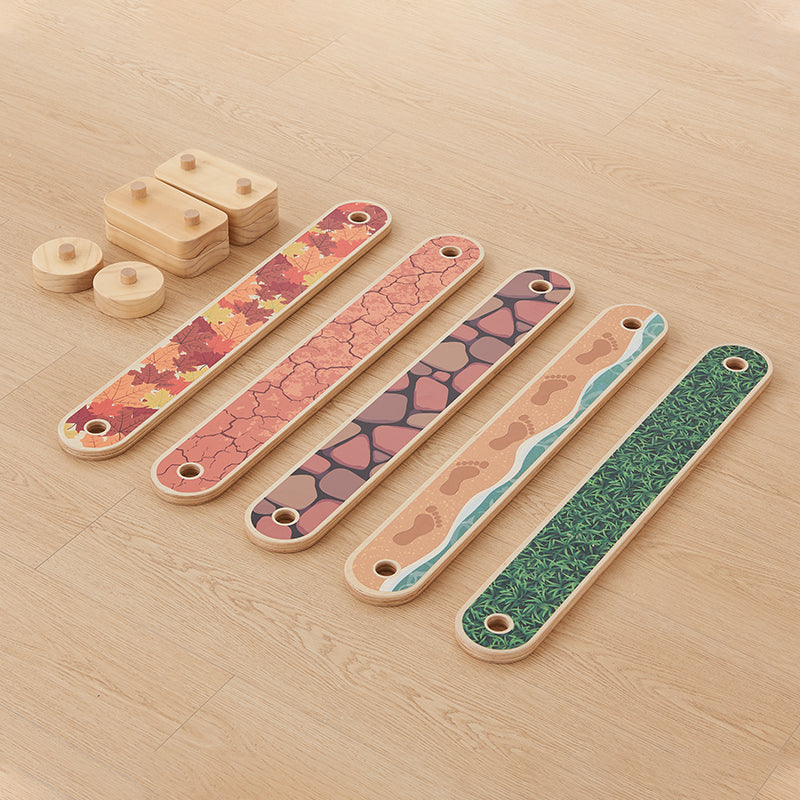 Montessori-inspired plywood balance bars for children