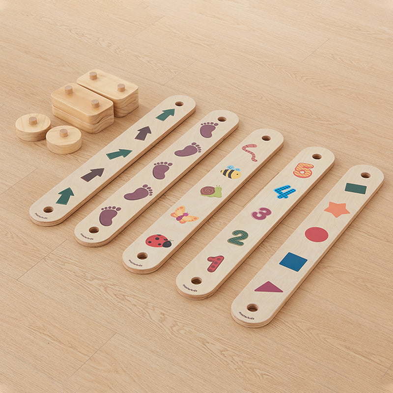 Masterkidz balance training bars with decorative surfaces – arrows, shapes, numbers