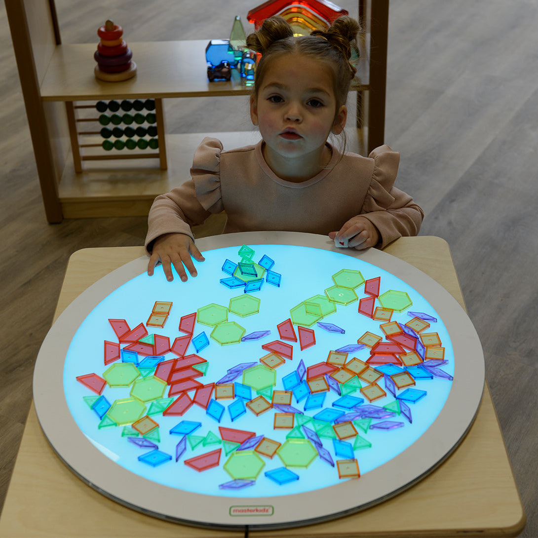 STEM geometric learning pieces in bright clear colours