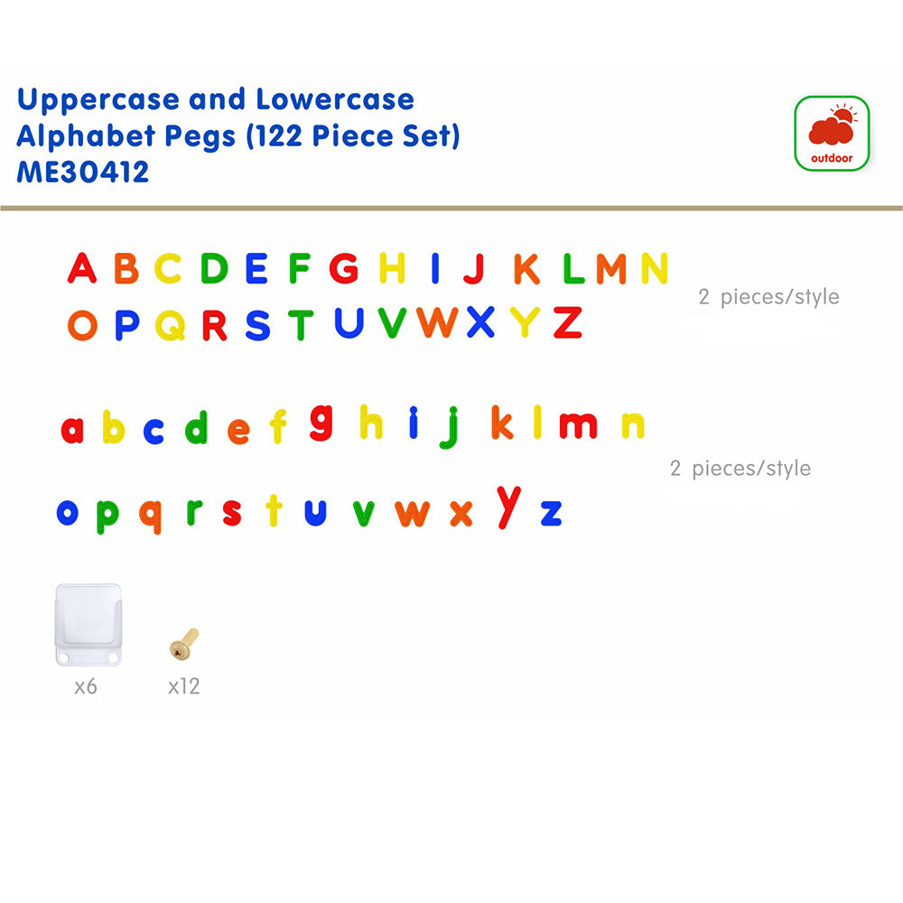 Masterkidz STEM Wall Uppercase Lowercase Alphabet Pegs – 122 colourful pieces for hands-on learning.