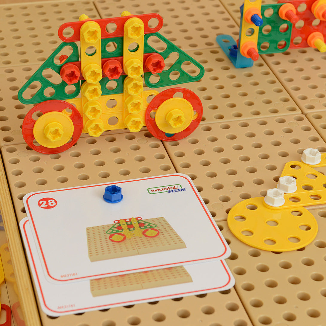 Open-ended STEM play encouraging planning, problem-solving, and creativity.