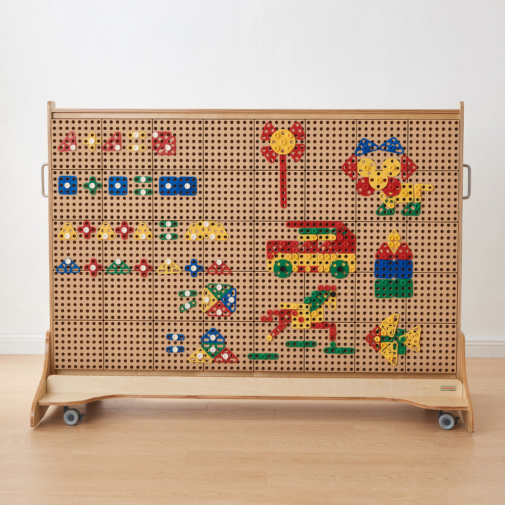 Masterkidz themed learning boards mounted on the STEM WALL® with simple screw-in brackets.