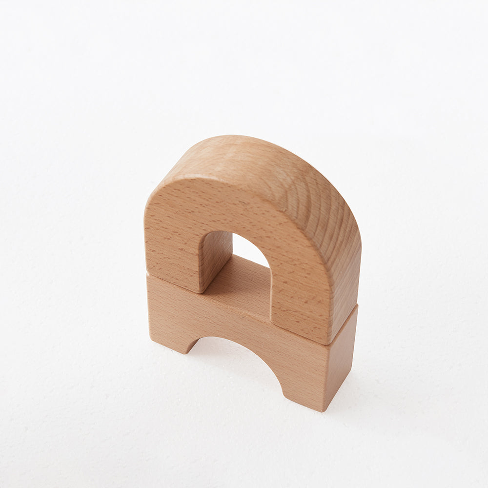 The full 124pc block set displayed neatly with the included design inspiration booklet.