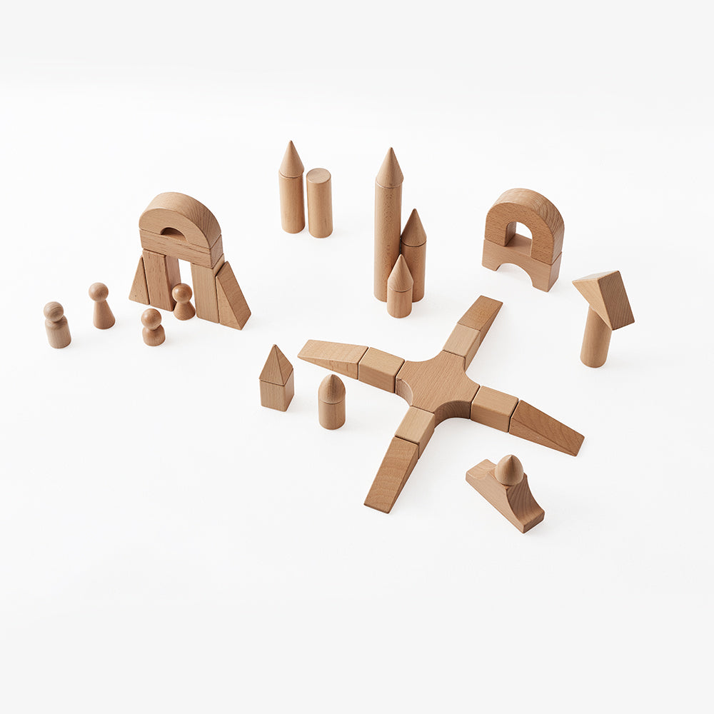 Masterkidz Build My Castle 124pc Wooden Block Set