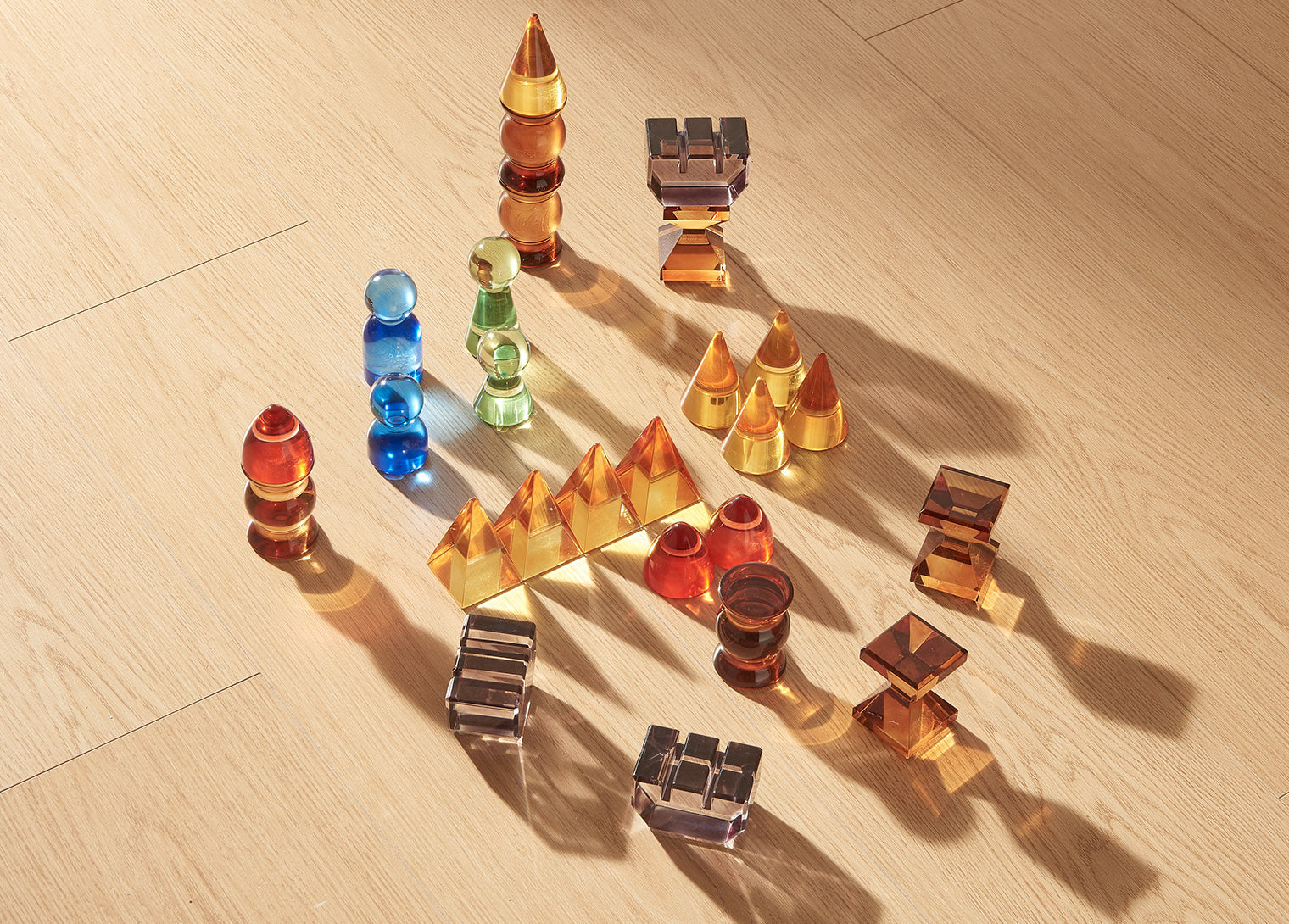 119 Pcs Creative Castle Building Set - Translucent Acrylic & Beechwood Blocks for Kids, STEM Sensory Toys with Light & Color Learning for Small World Scenes