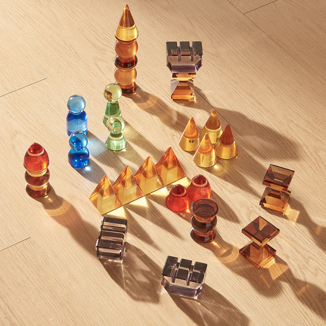 Masterkidz 119-Piece Creative Castle Building Set – Translucent Acrylic & Beechwood Construction Kit