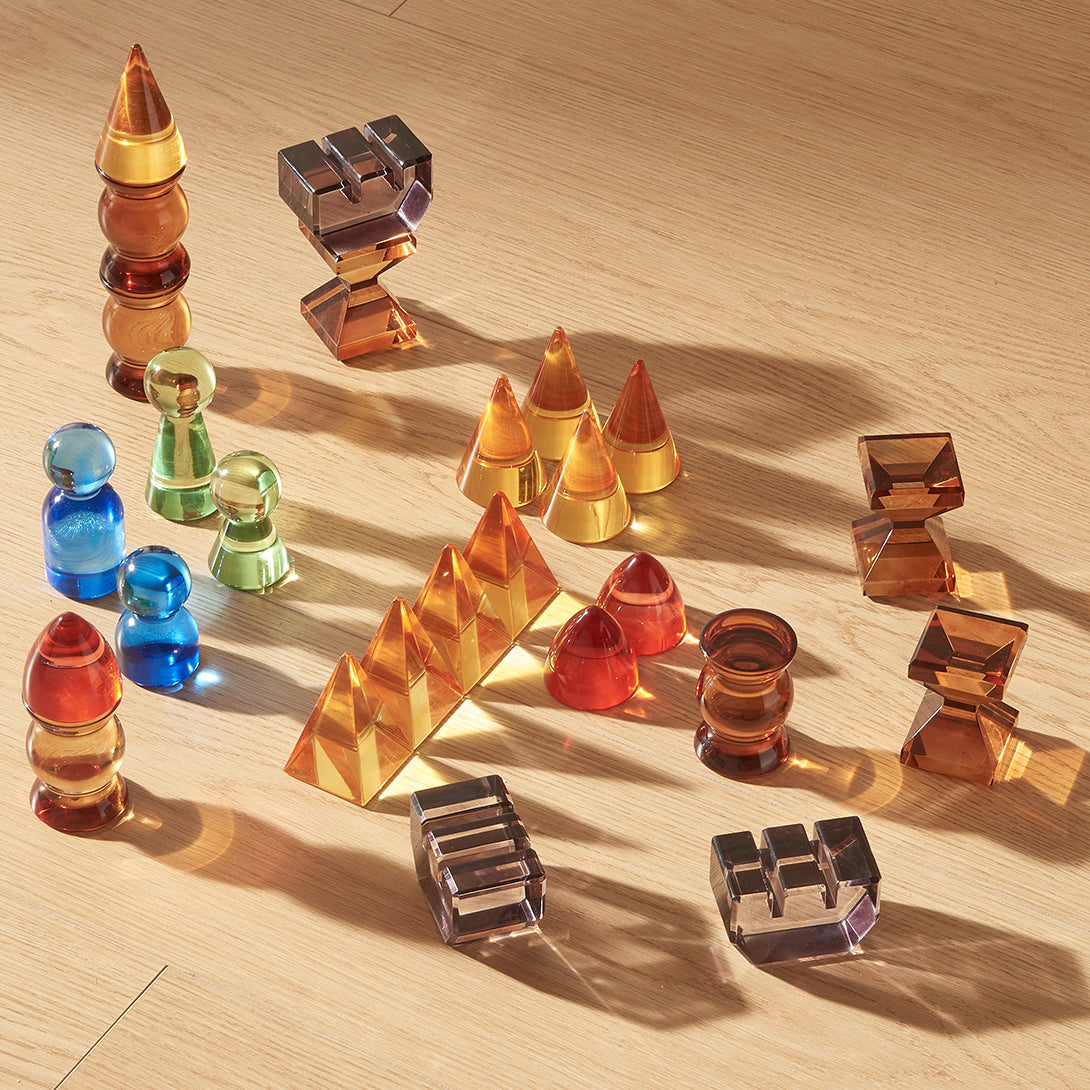 Masterkidz 119-Piece Creative Castle Building Set – Translucent Acrylic & Beechwood Construction Kit