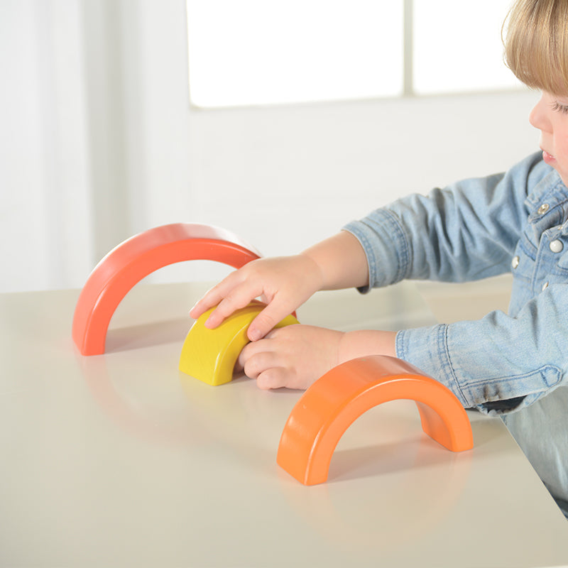Montessori wooden stacking toy made from sustainable European beech wood