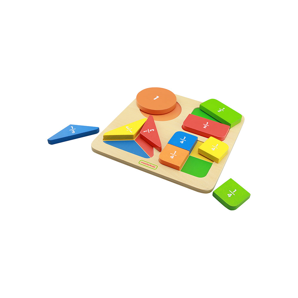 Montessori wooden fractions and geometry learning toy