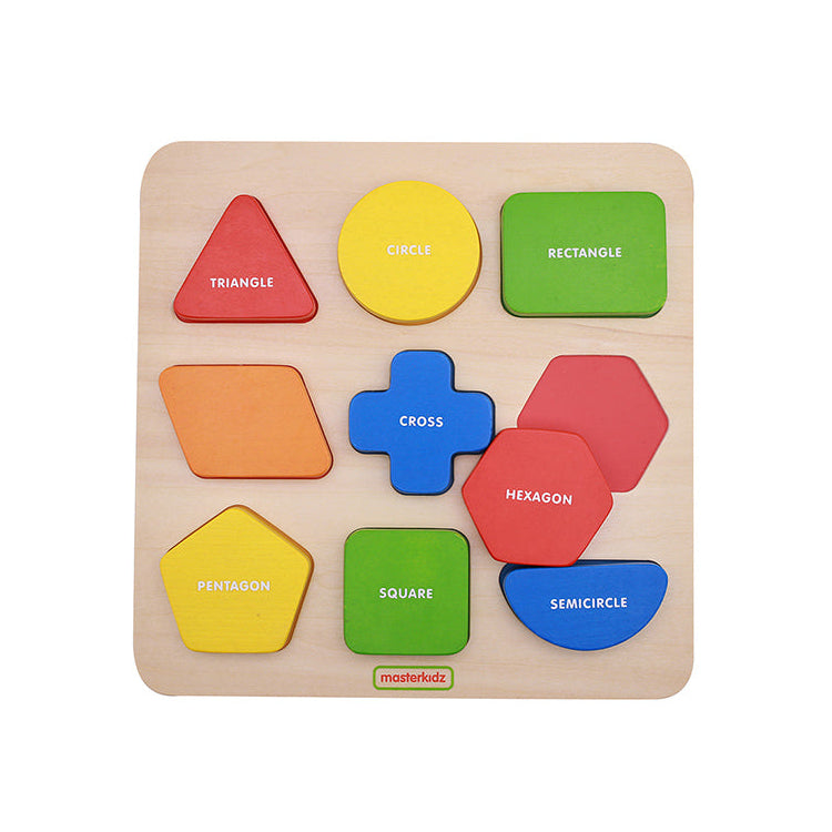 Wooden shape sorting board for toddlers
