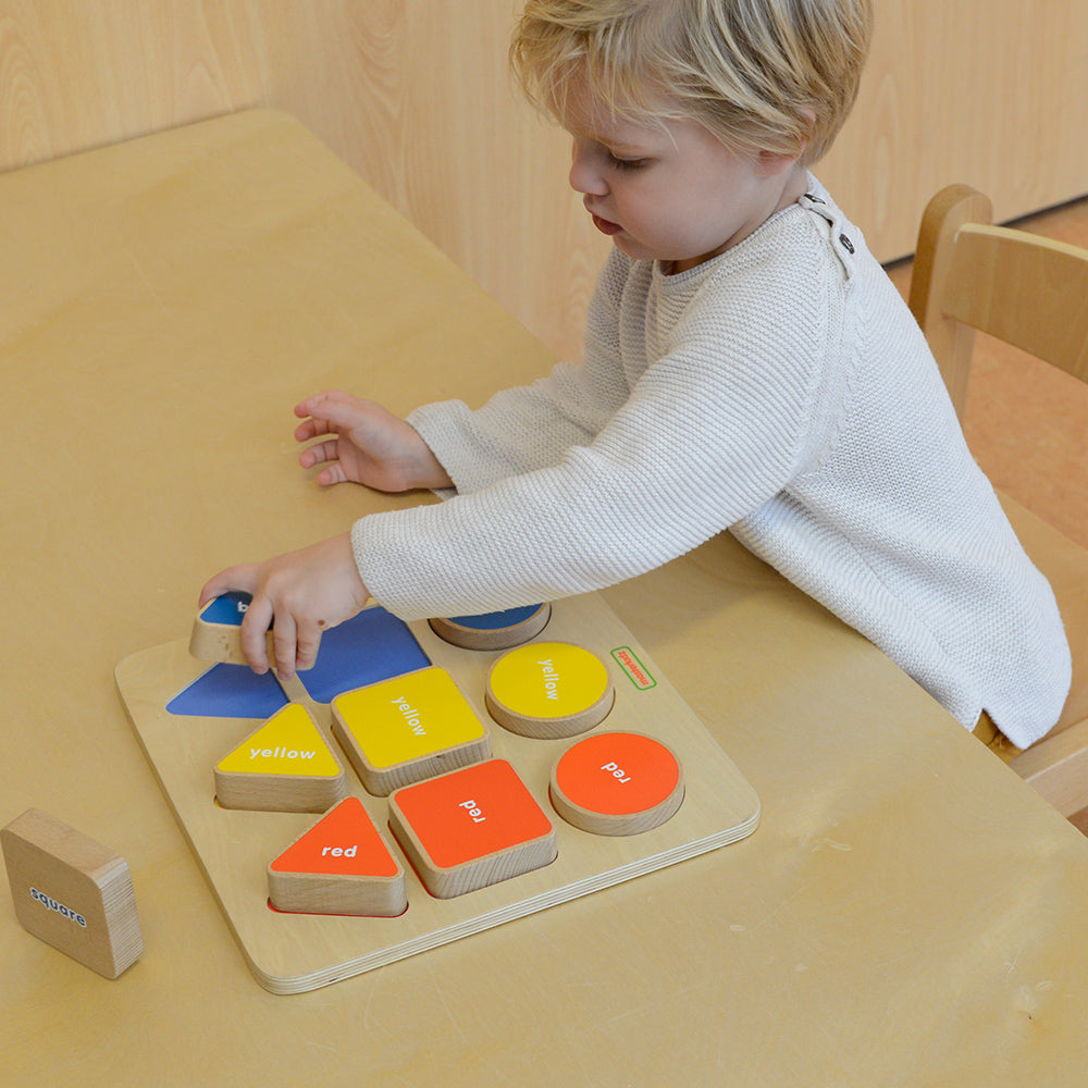 Montessori wooden shape, colour and size learning toy