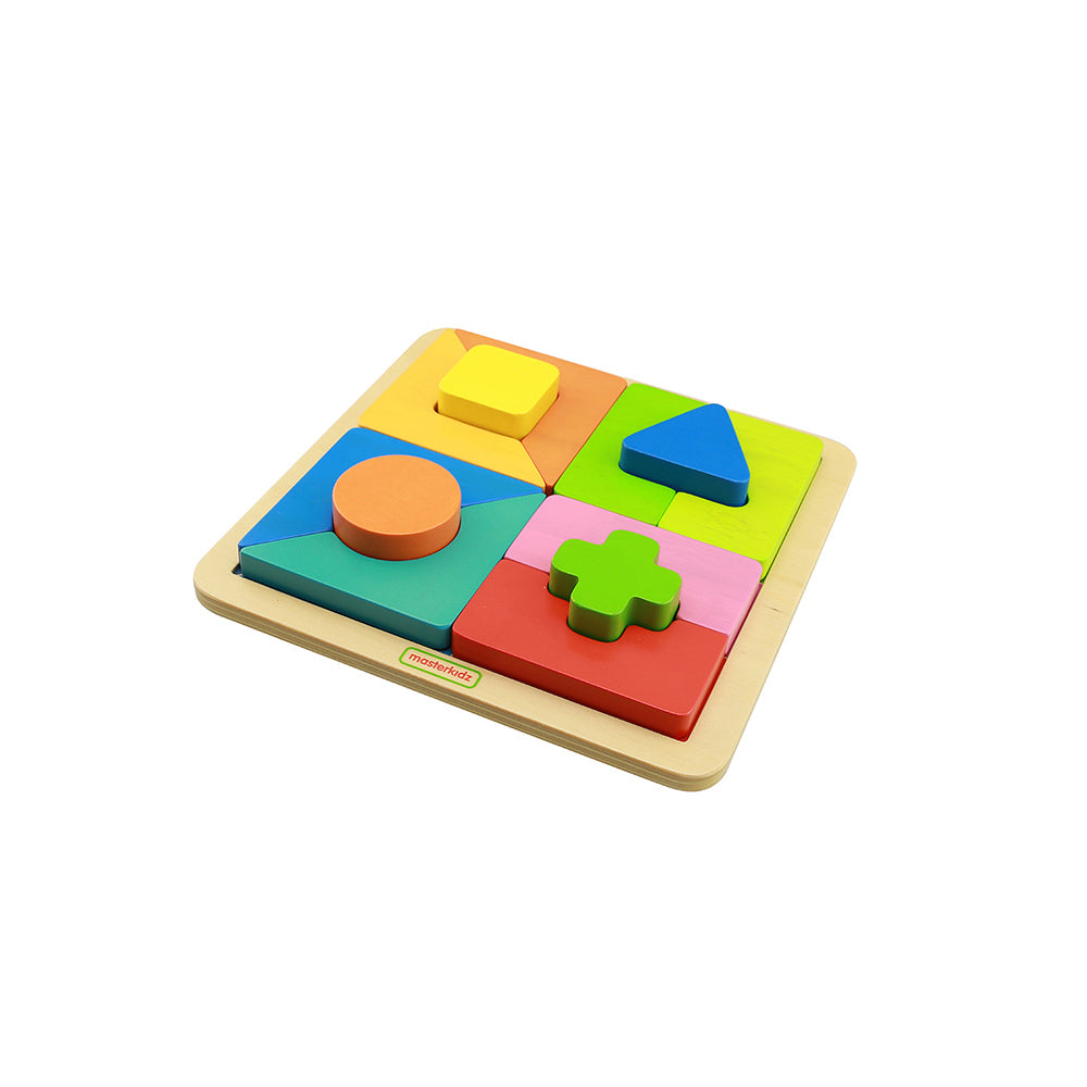 Eco-friendly wooden puzzle board for early logic and colour recognition