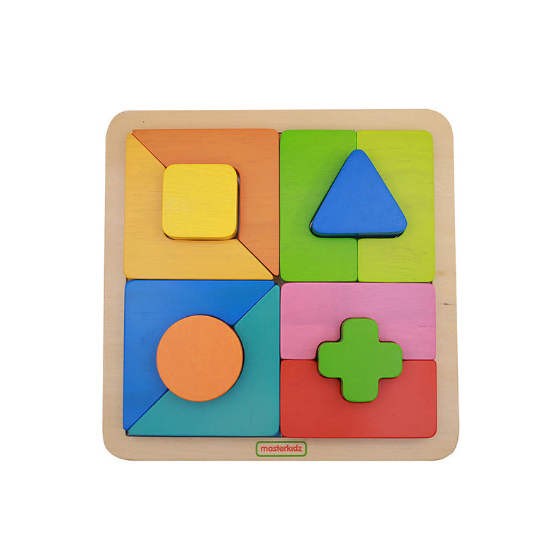 Wooden geometric puzzle board for kids