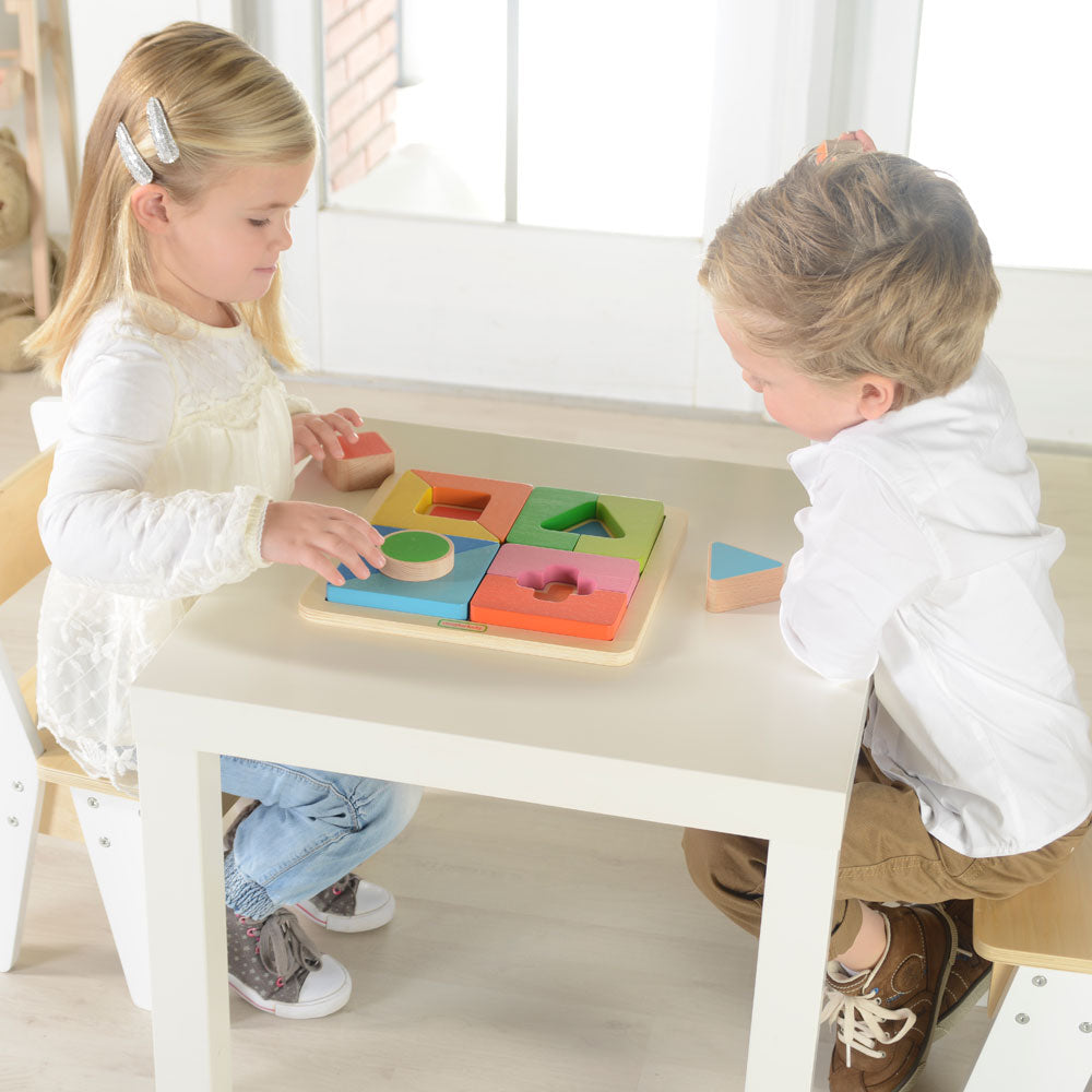 Montessori shape and colour matching toy made from European beech wood