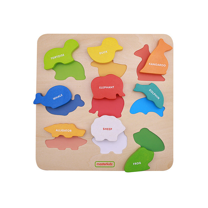 Masterkidz discovery board – durable wooden board with colorful experimental panels