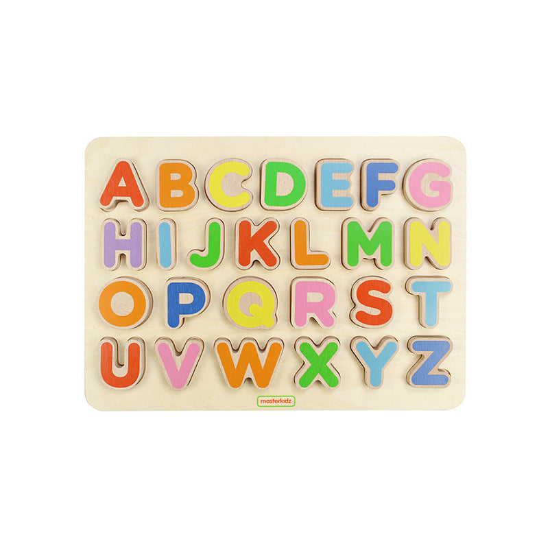 Wooden uppercase alphabet puzzle for kids