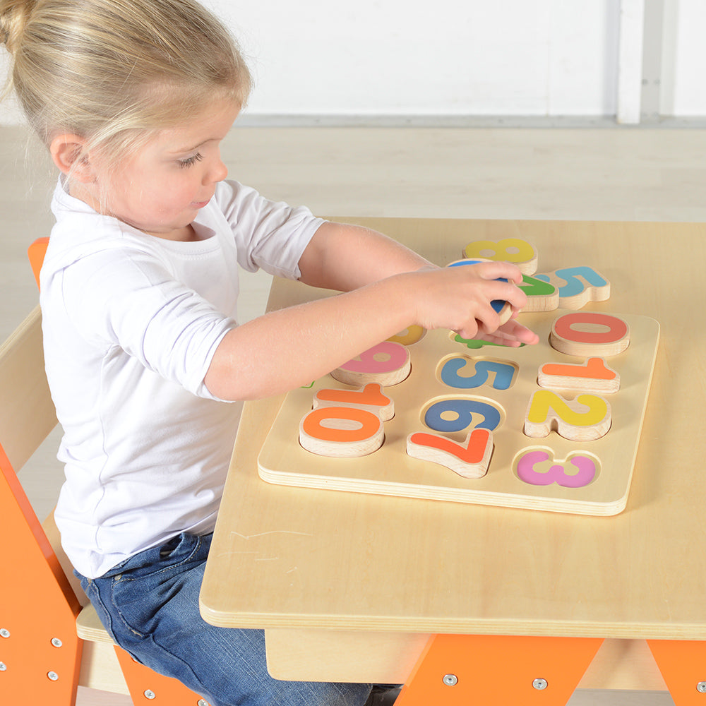 Montessori wooden counting board made from European beech wood
