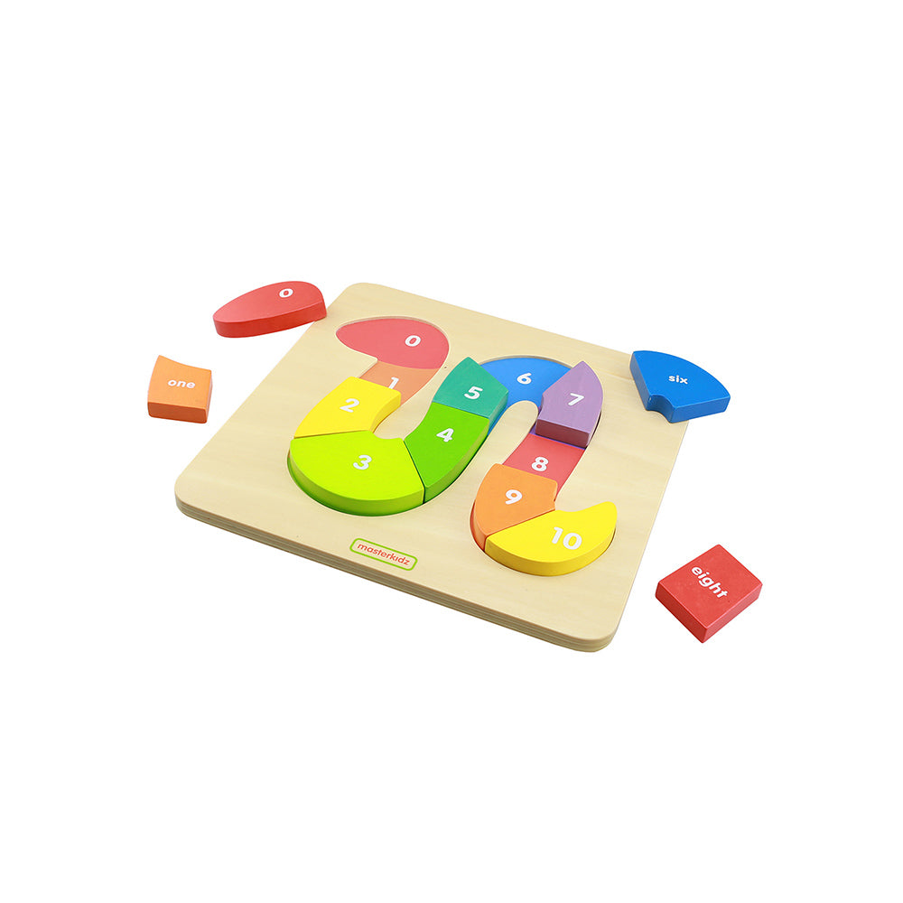 Wooden number sequence puzzle 0 to 10 for preschool learning