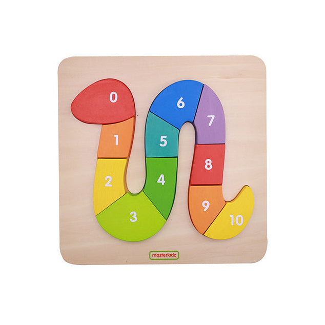 Wooden numbering snake puzzle board for kids