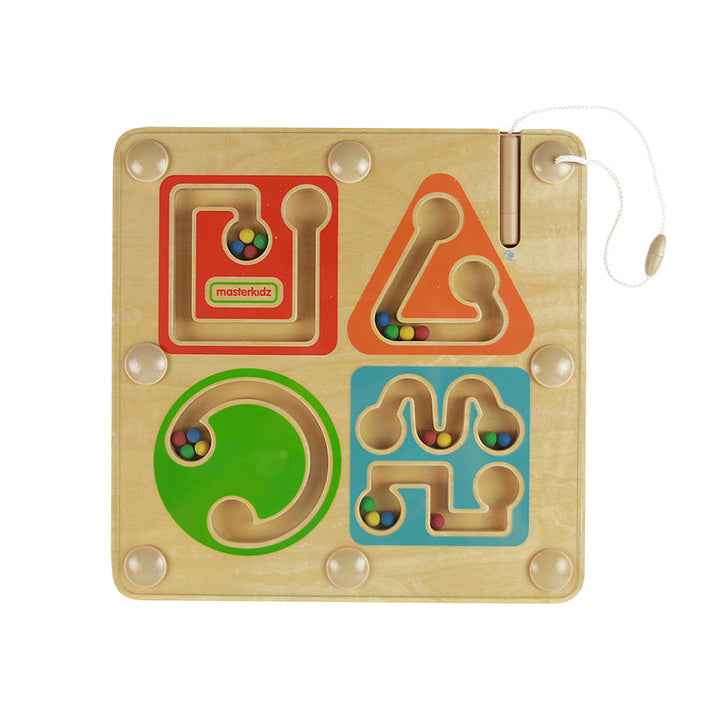 Masterkidz wooden magnetic maze with geometric tracks